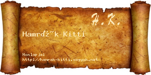 Hamrák Kitti névjegykártya
